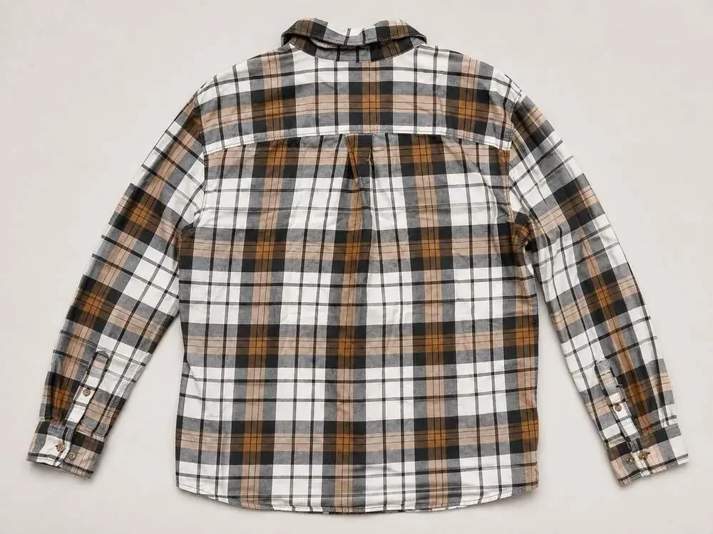 The North Face Men’s L Plaid Flannel Shirt Brown Black Cream Button Up